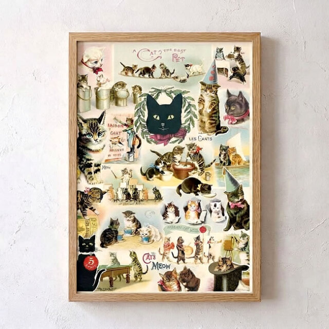 Cavallini & Co. キャットコラージュ ポスター 猫柄 50×70cm
