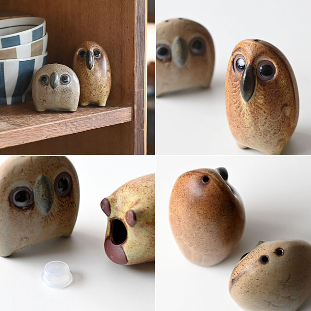 陶器のフクロウ親子 | ゼネラルストア オルネ