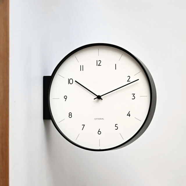 Aarno ダブルフェイス クロック ブラック | ゼネラルストア オルネ