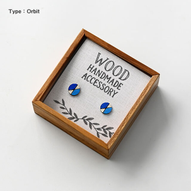 BOXED ウッドピアス 木製ハンドメイドアクセサリー ギフトにも