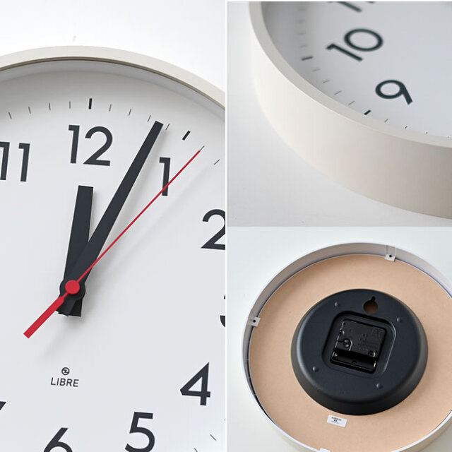 LIBRE CLOCK アイボリー｜ヴィンテージ感のある壁掛け時計 ｜ ゼネラル