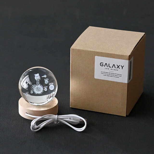 GALAXY LED GLOBE 宇宙を閉じ込めた3DクリスタルLEDライト ｜ ゼネラル