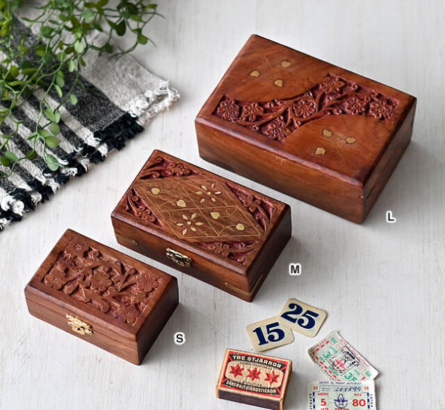 シーシャムウッド 彫入りボックス | ゼネラルストア オルネ