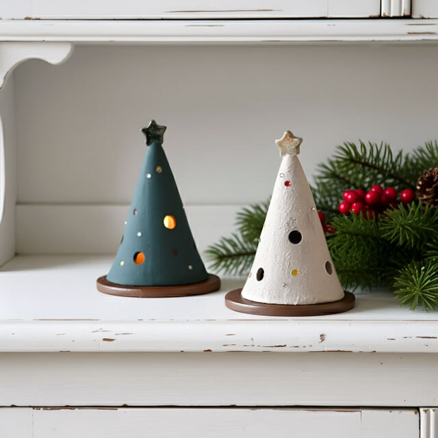 信楽焼 ツリー型陶器オブジェ｜冬を彩る手仕事のクリスマス飾り