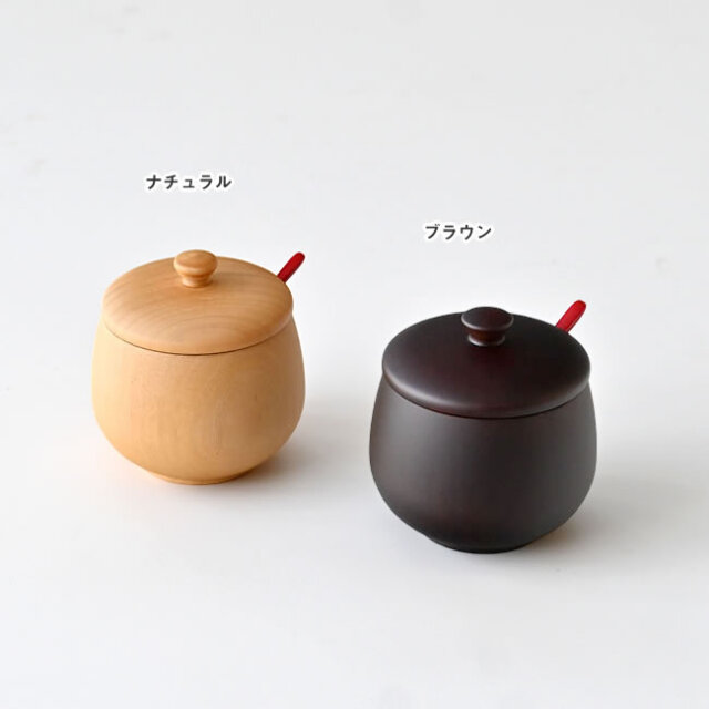 木のぬくもり感じる匙付き薬味入れ ｜ ゼネラルストア オルネ