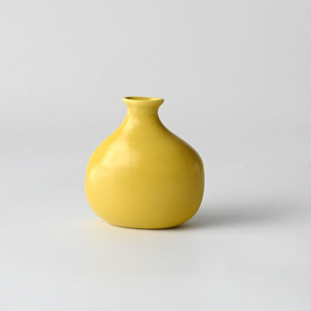 花器　花瓶　フラワーベース　黄色　26 半磁器フラワーベース,北欧花瓶,陶器花器,一輪挿し,インテリア雑貨