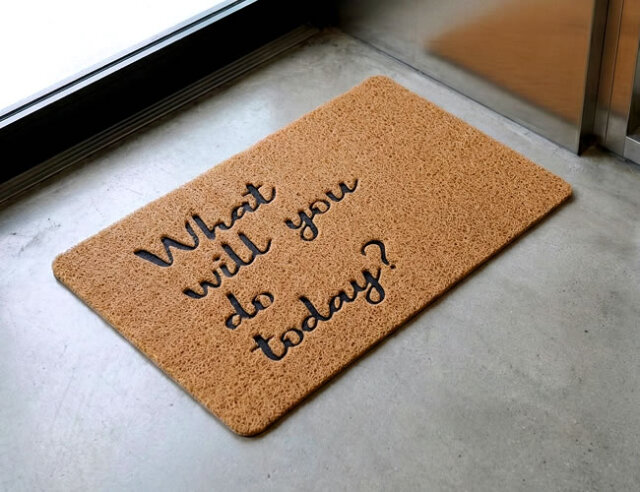 水洗いできるPVC玄関マット 屋内屋外兼用 滑り止め付き カット可能