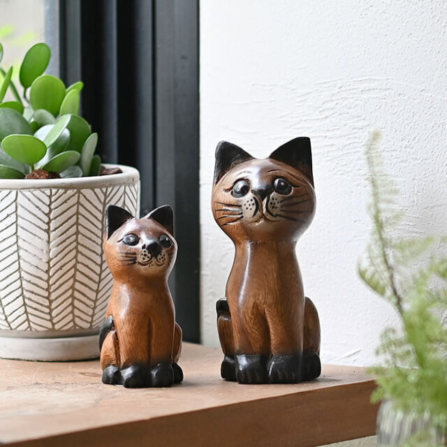 アカシア 木彫りネコ | ゼネラルストア オルネ