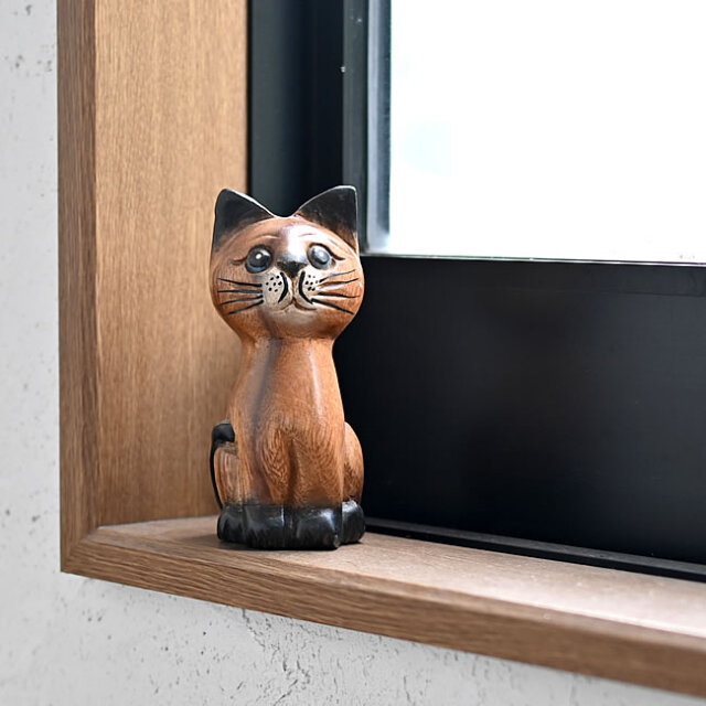 アカシア 木彫りネコ | ゼネラルストア オルネ