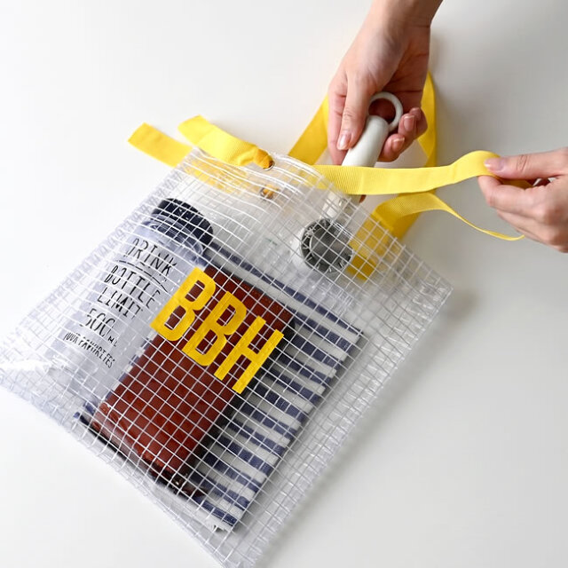 BBH クリアチェックトート SMALL｜軽やかに持てるクリア素材のトート