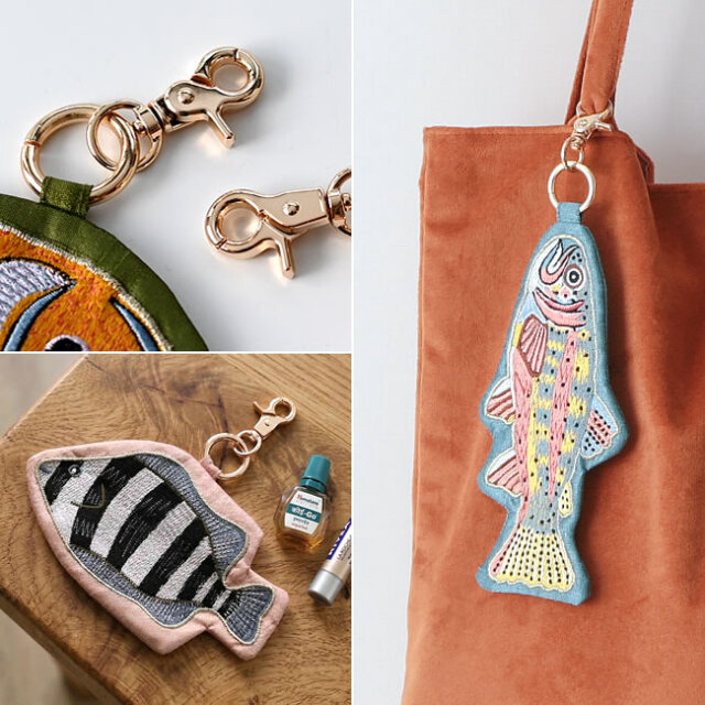 REEF 刺繍キーポーチ 魚モチーフのポーチ兼キーチャーム ｜ ゼネラル