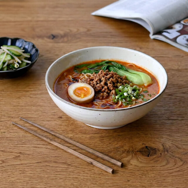 白化粧 麺鉢 ラーメン丼 どんぶり 大鉢 うどん鉢 ナチュラル食器