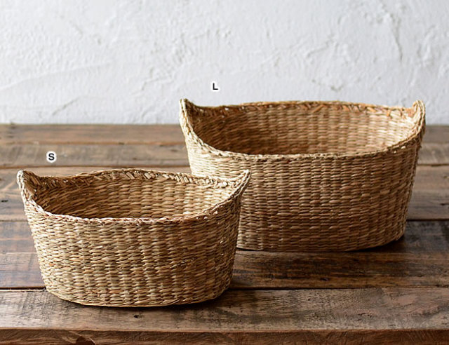スウェーデン製　ヤナギのバスケット/北欧のかご　オーバル型 スウェーデン製 ヤナギのバスケット/北欧のかご 長方形型 幅52