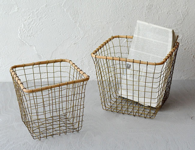 NOSTALGIC スクエアバスケット ナチュラルインテリア 生活雑貨の通信