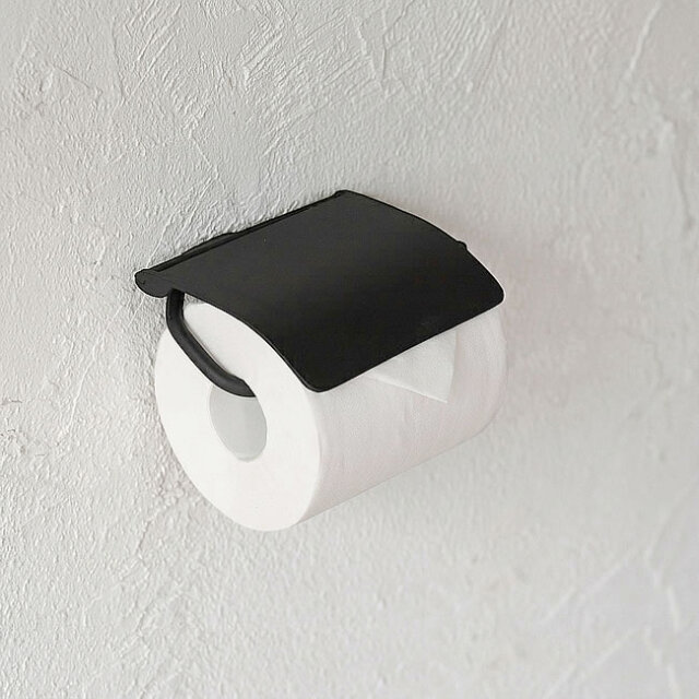 トイレットペーパーホルダー ブラック