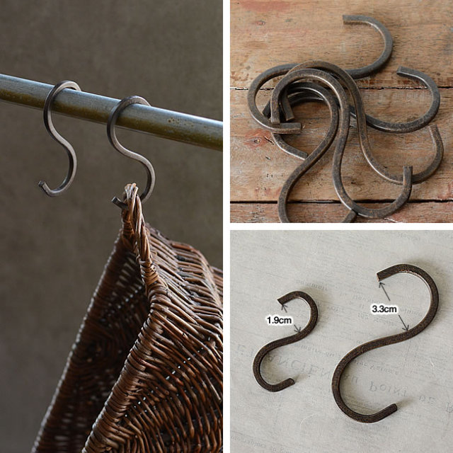 ジョセフアイアン S字フック 5本セット ナチュラルインテリア