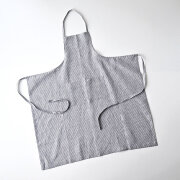fog linen work フルエプロン グレーホワイトストライプ *