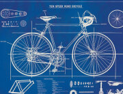 Cavallini & Co. ポスター ブループリントバイク