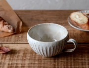 粉引削ぎ目 スープボウル