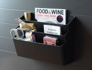 マグネット収納ポケット 3段 ブラック