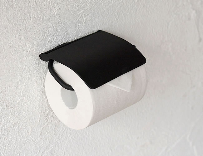 トイレットペーパーホルダー ブラック