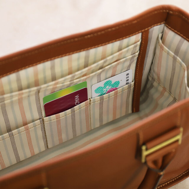 地生トート・カードポケット