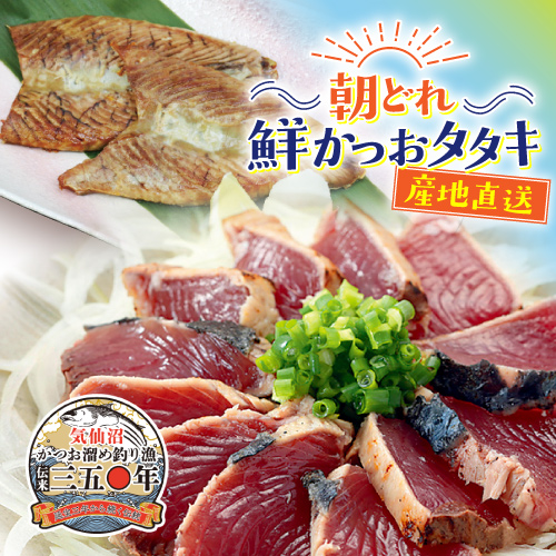 朝どれ！鮮かつおタタキ600g ハラス6枚入【Eセット】 冷蔵便　季節限定　送料無料