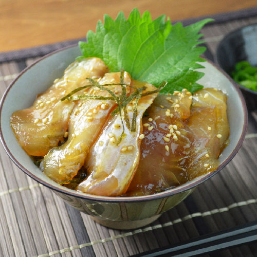 ひらめ漬け丼
