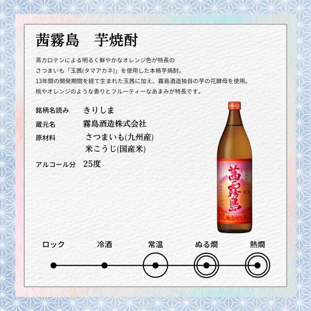 茜霧黒霧 芋焼酎セット 900ml×2本 送料無料 霧島酒造