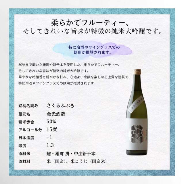 桜吹雪 純米大吟醸 720ml 金光酒造 日本酒