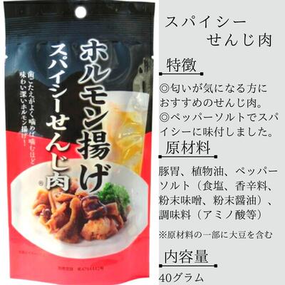 国産豚のホルモン揚げ スパイシーせんじ肉 40g×20袋 送料無料