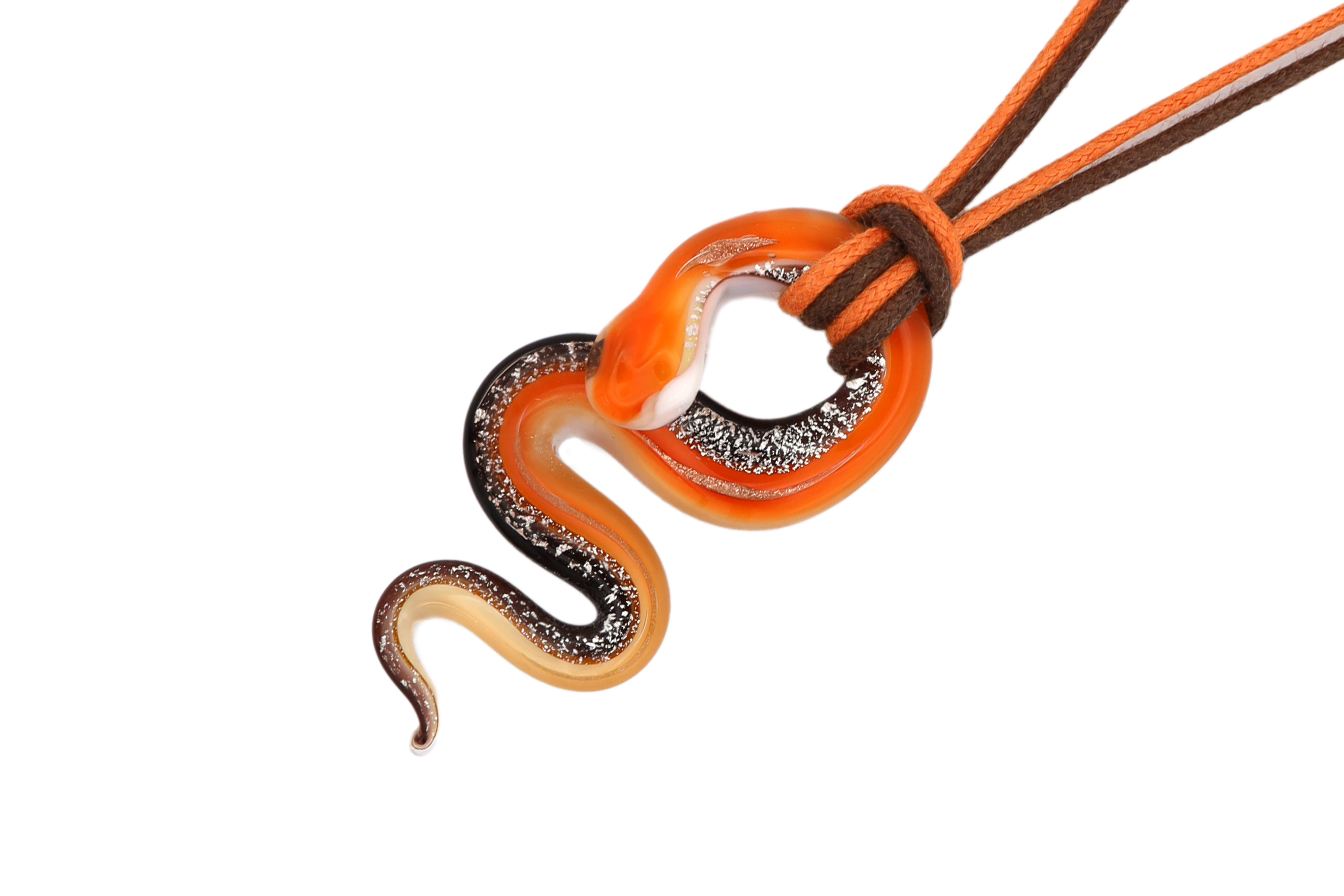 ムラーノグラス 蛇型ペンダント