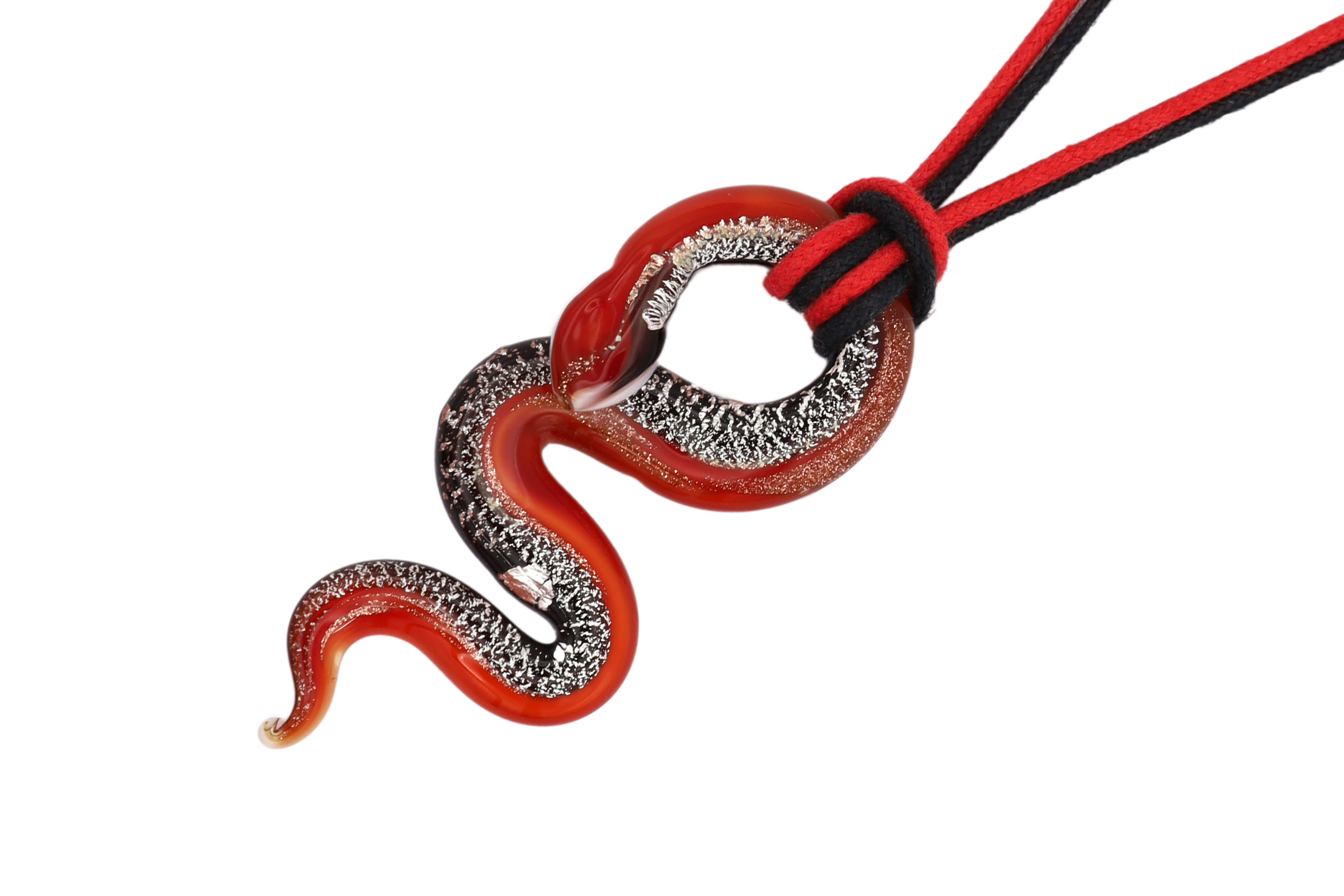 ムラーノグラス 蛇型ペンダント