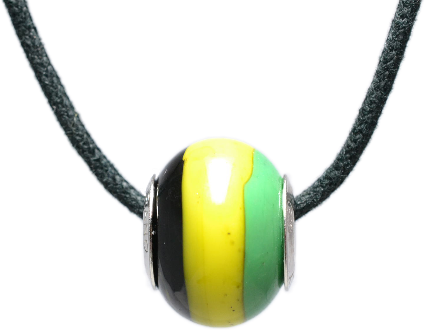 バレンティナビーズ＆925シルバー　ジャマイカカラー　ネックレス付き