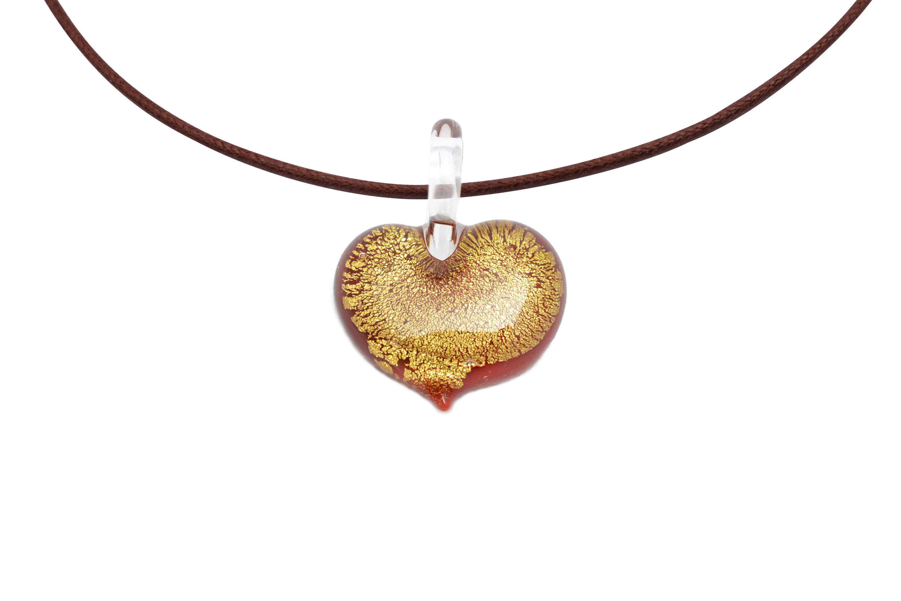 ランプワーク　ハート型ペンダント