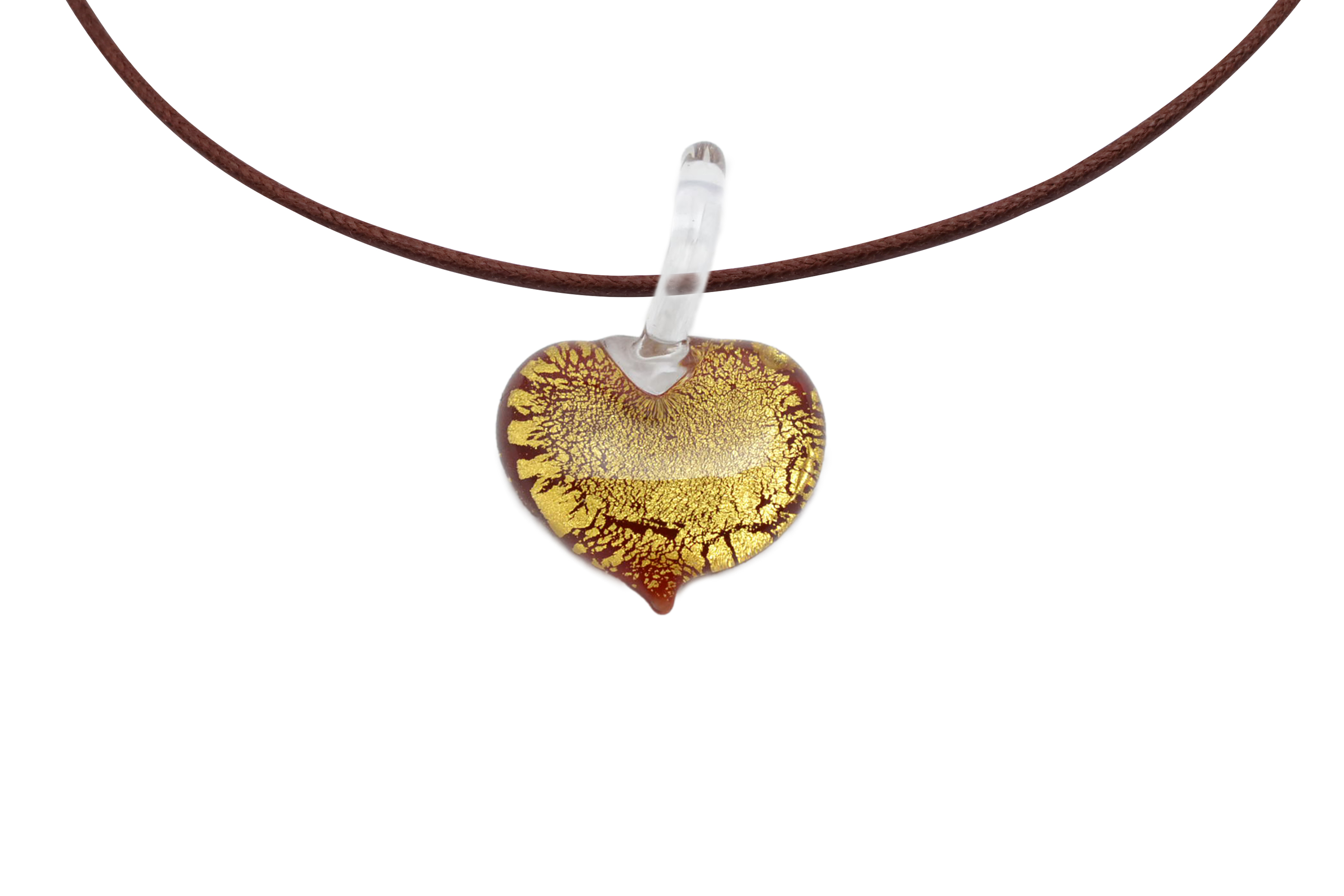 ランプワーク　ハート型ペンダント