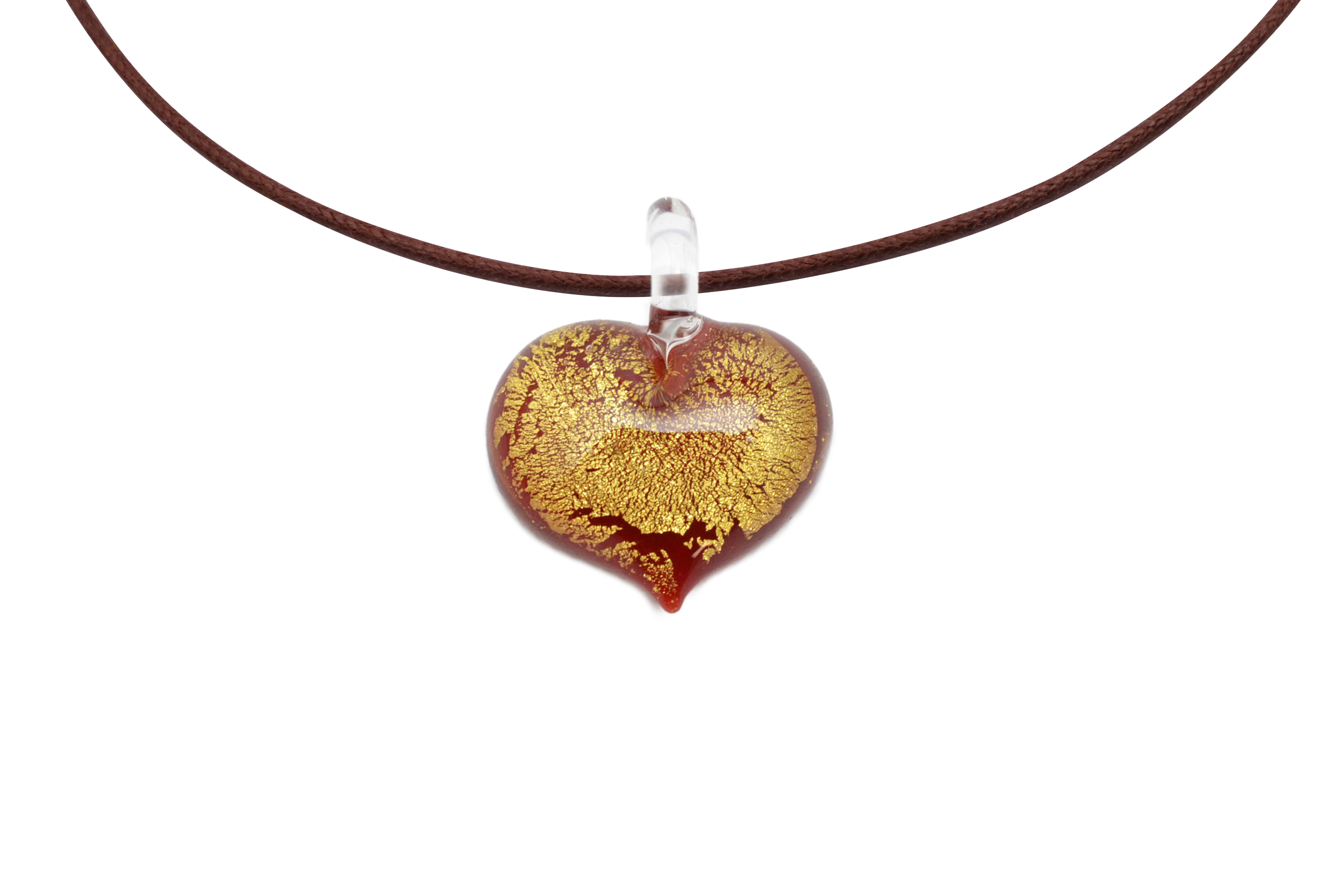 ランプワーク　ハート型ペンダント