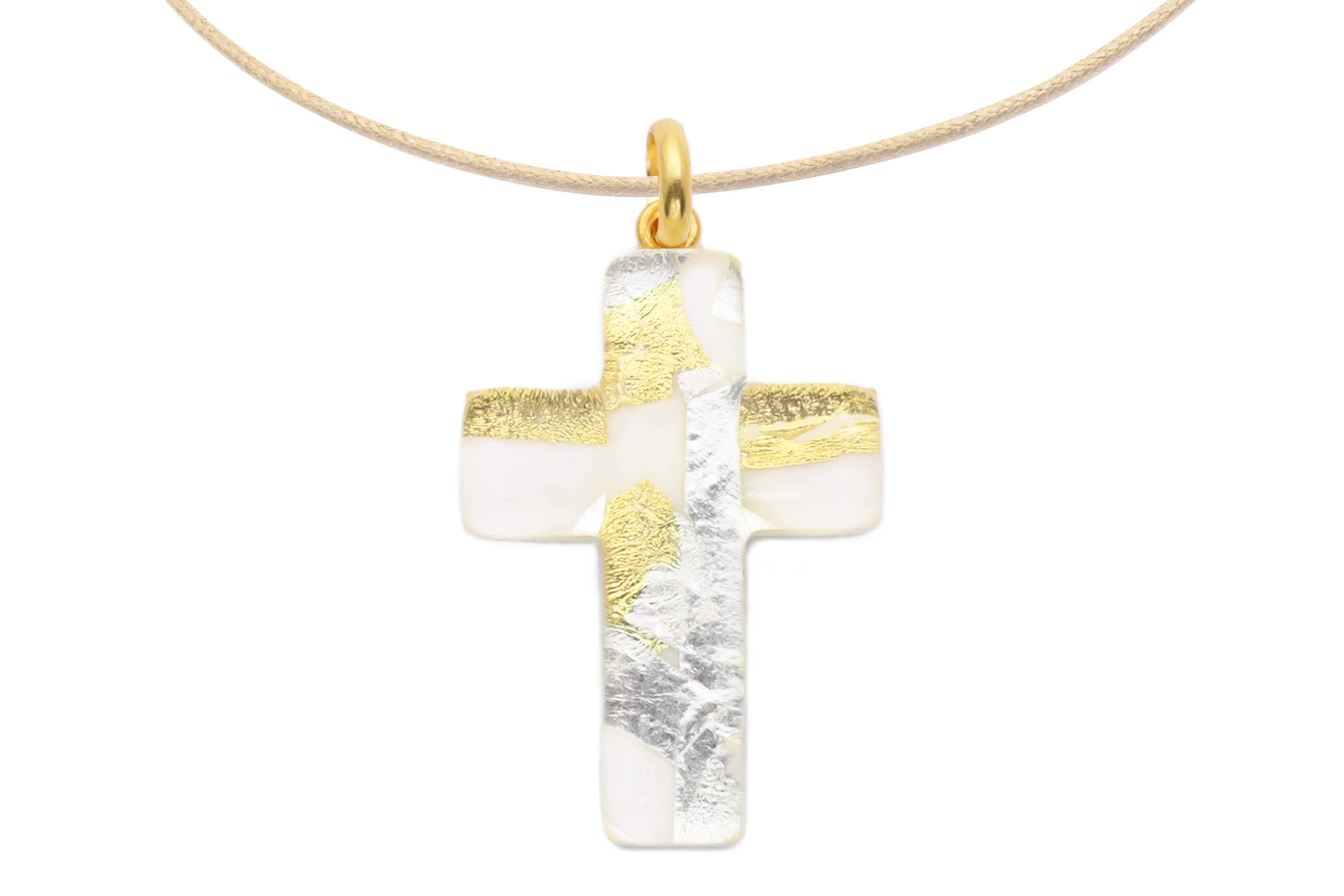 ムラーノグラスペンダント　クロス型ペンダントトップ