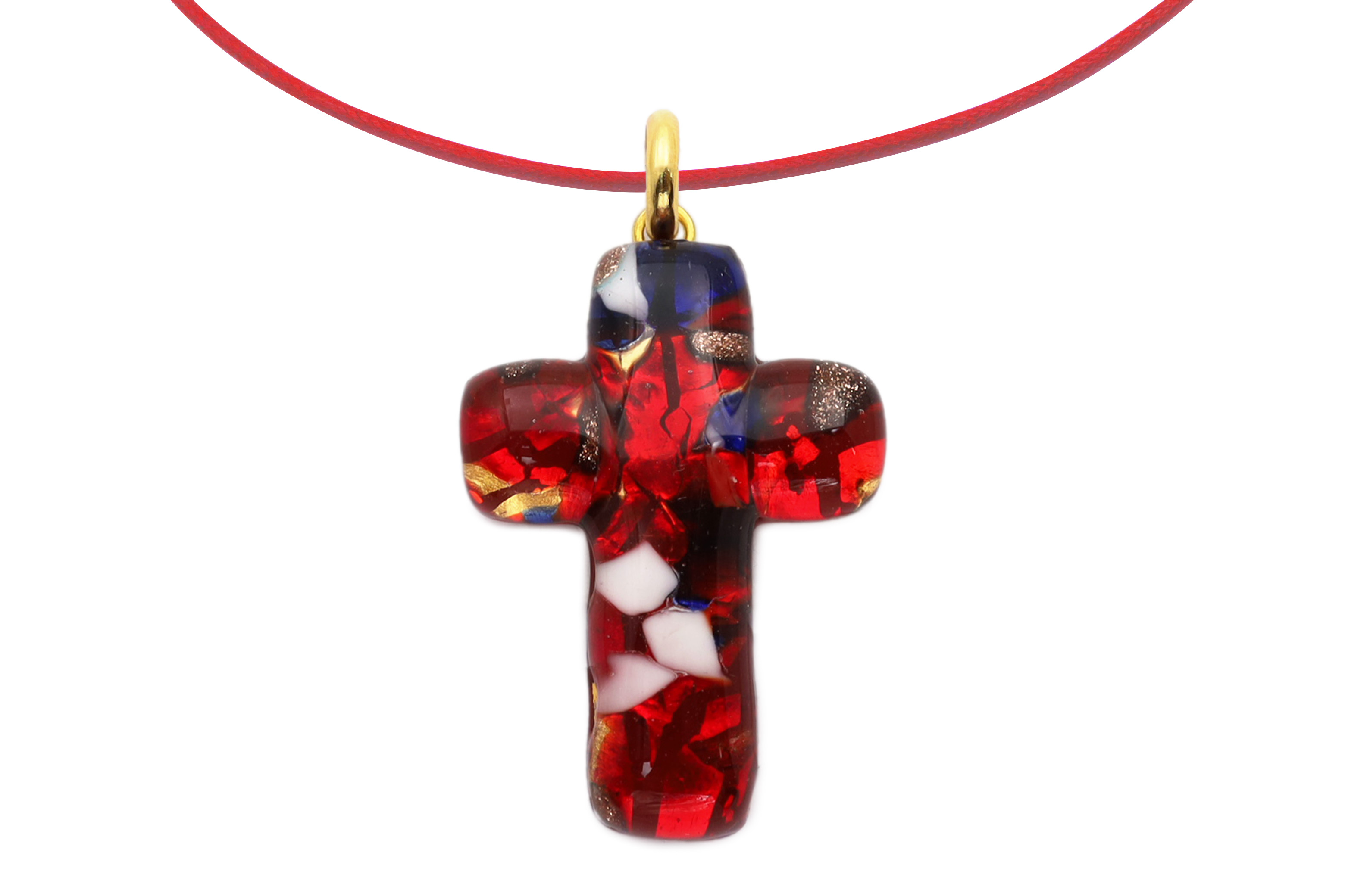 ムラーノグラスペンダント　クロス型ペンダントトップ