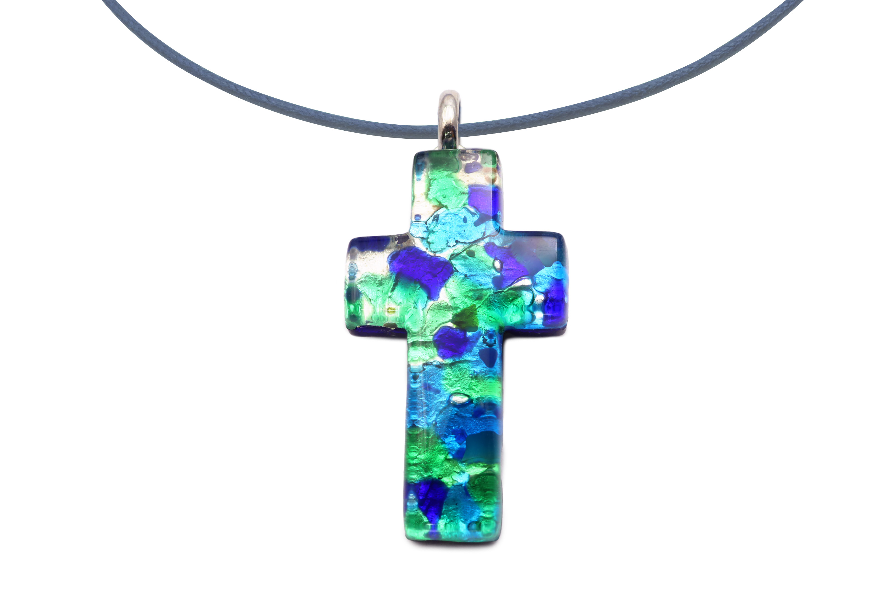 ムラーノグラスペンダント　クロス型ペンダントトップ