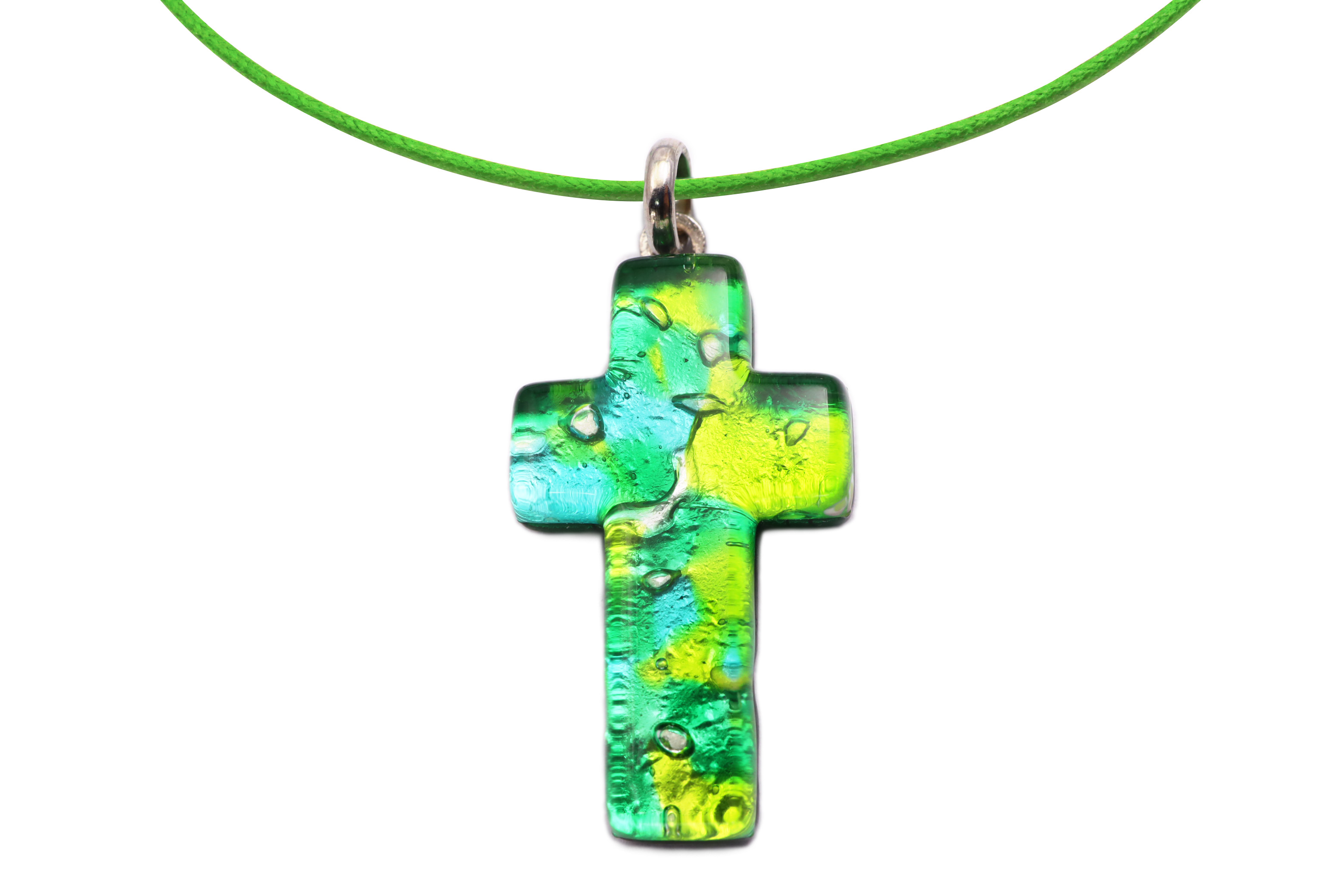 ムラーノグラスペンダント　クロス型ペンダントトップ