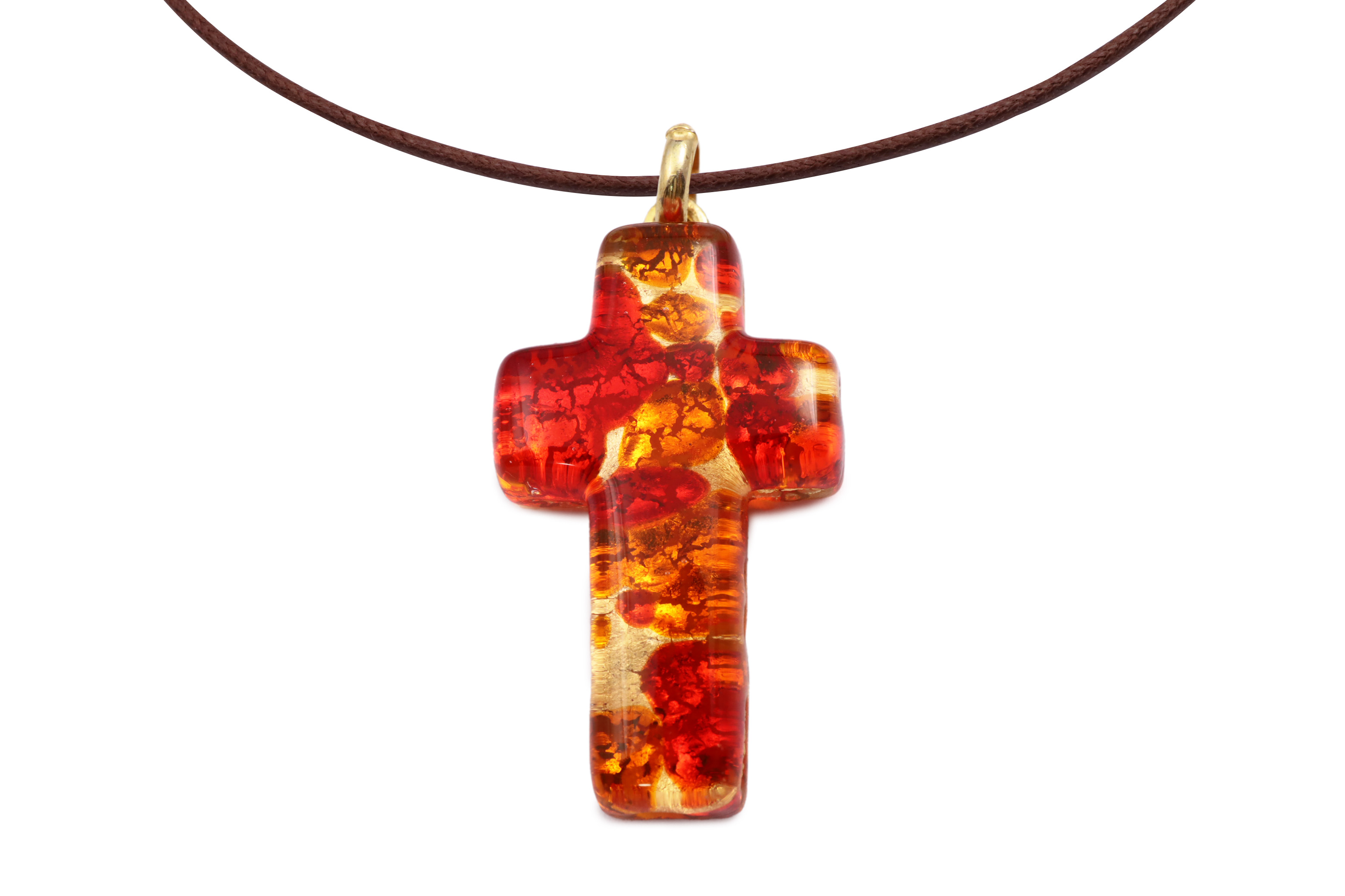 ムラーノグラスペンダント　クロス型ペンダントトップ