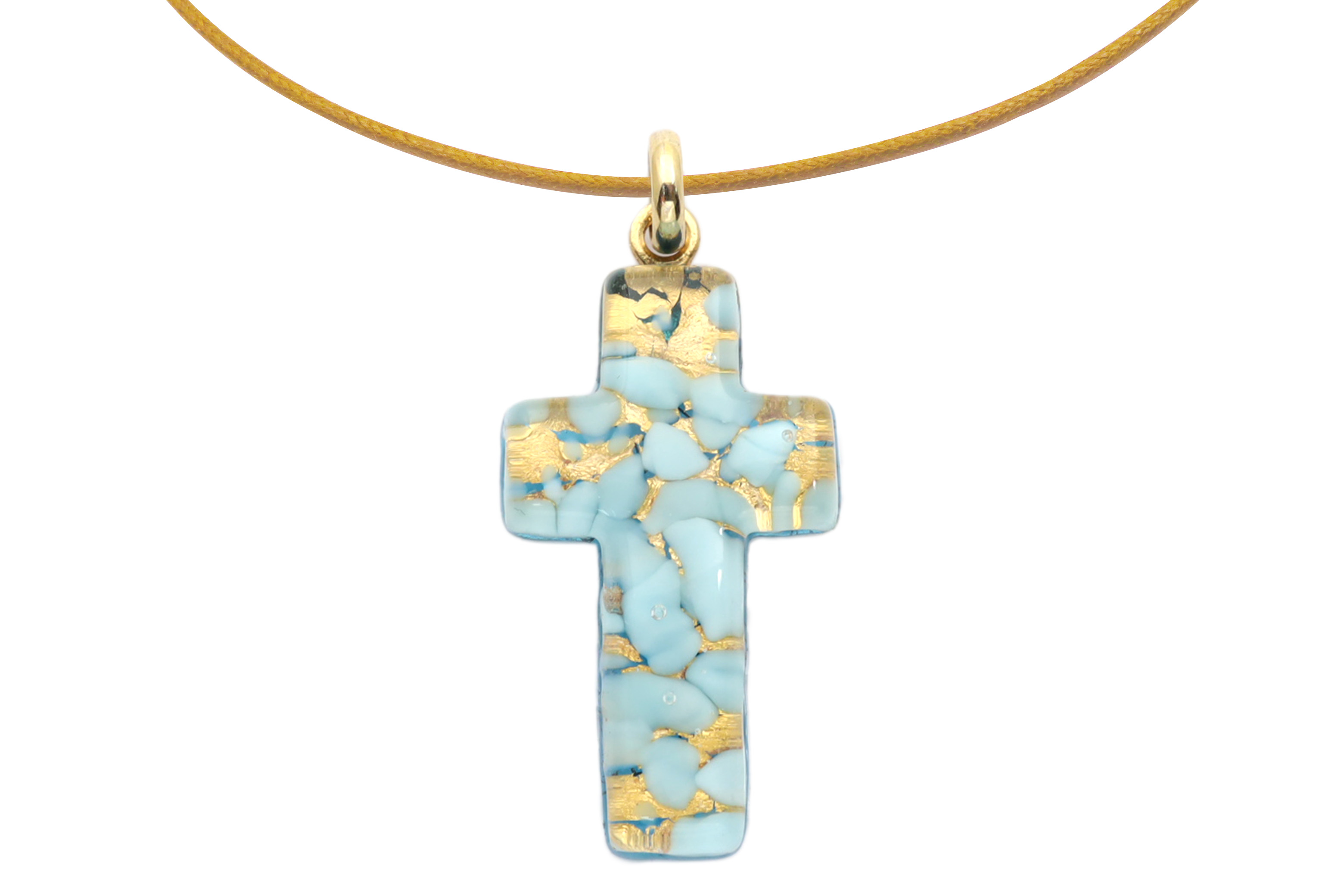 ムラーノグラスペンダント　クロス型ペンダントトップ