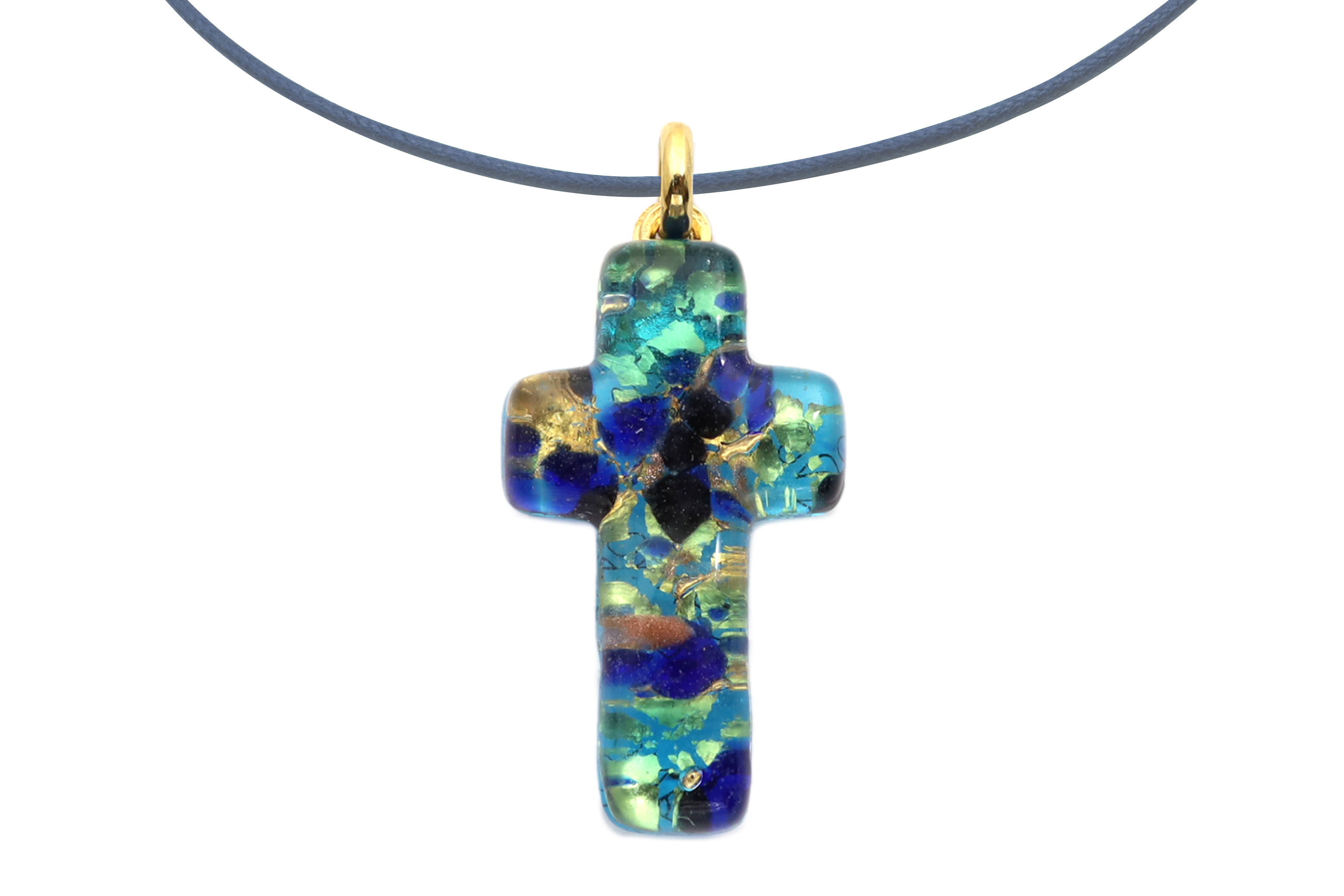 ムラーノグラスペンダント　クロス型ペンダントトップ