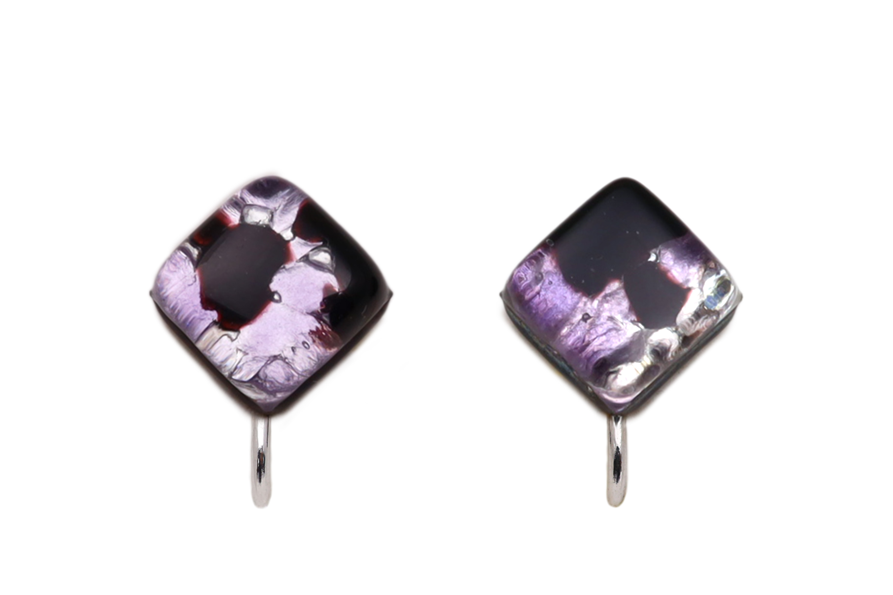 ムラーノグラス　スクエア型イヤリング