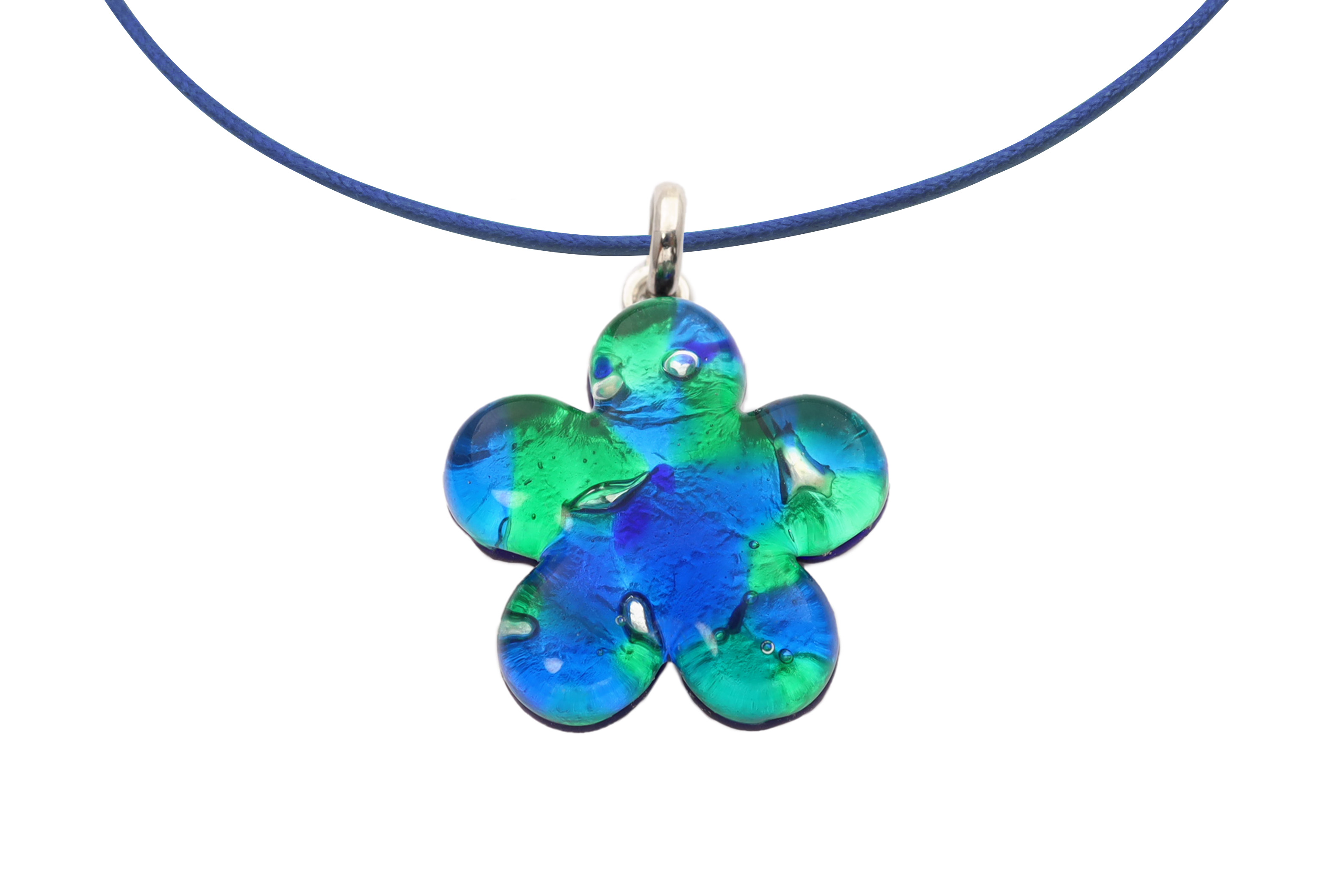 ムラーノグラスペンダント　花のペンダントトップ