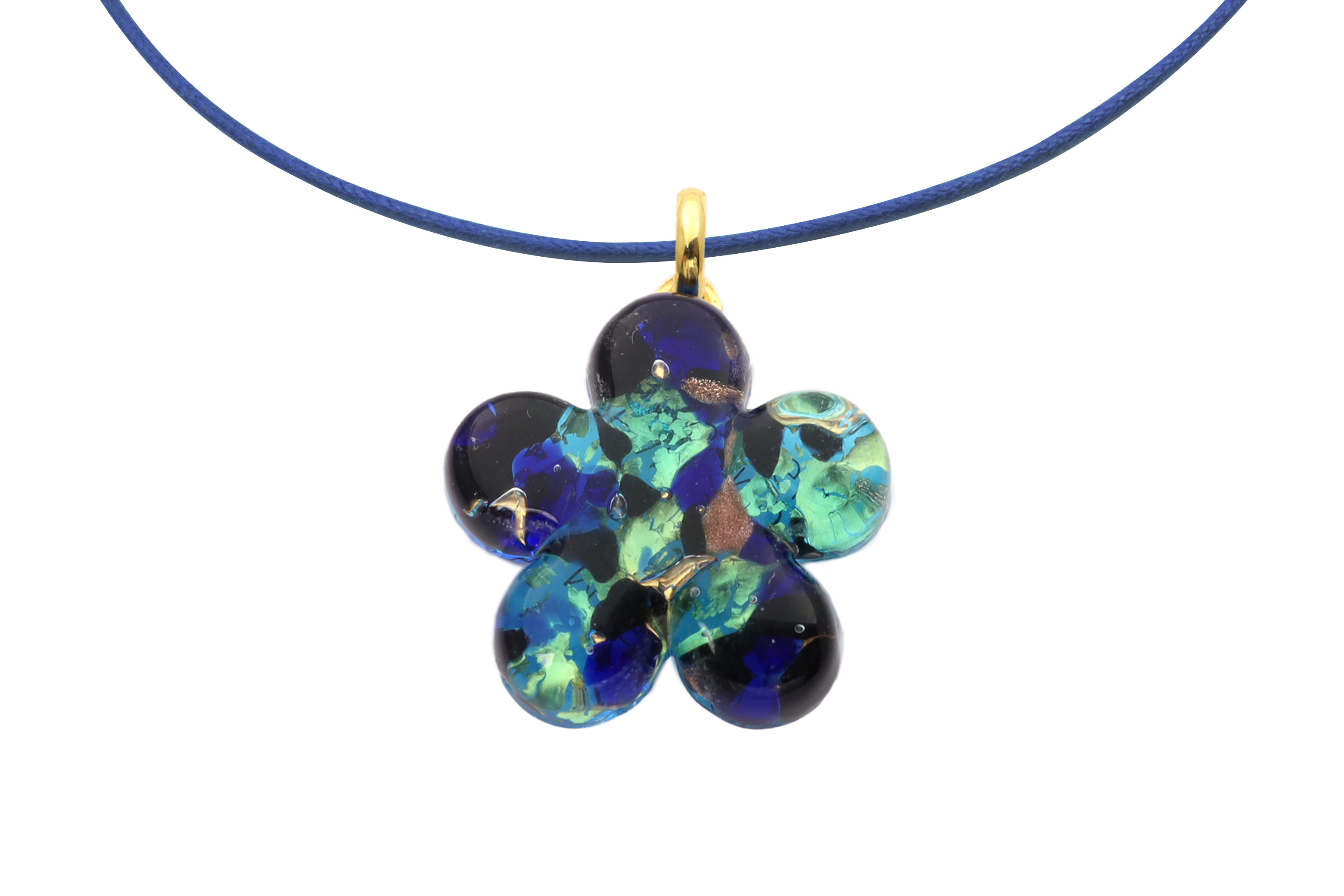 ムラーノグラスペンダント　花のペンダントトップ