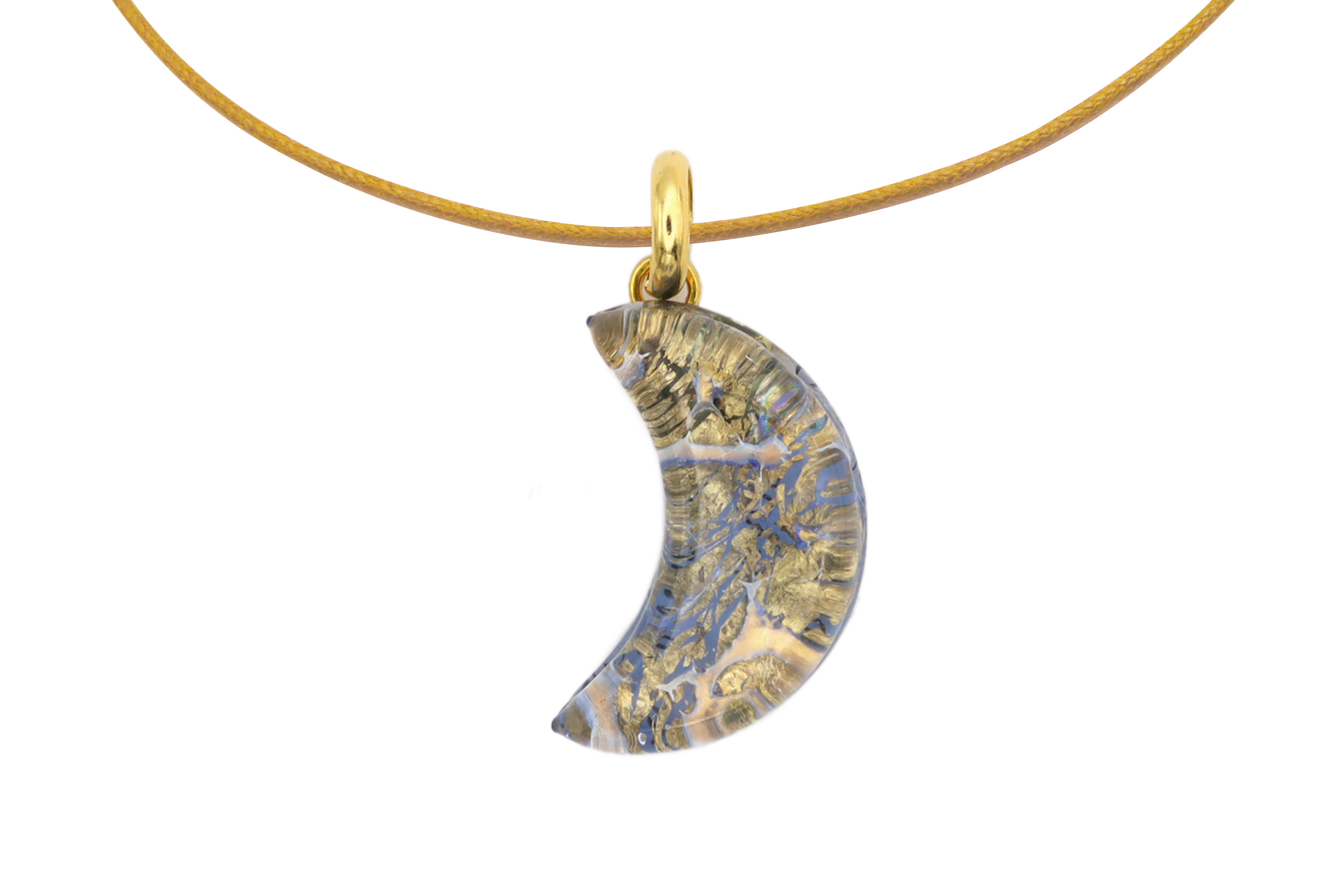 ムラーノグラスペンダント　月型ペンダントトップ24mm