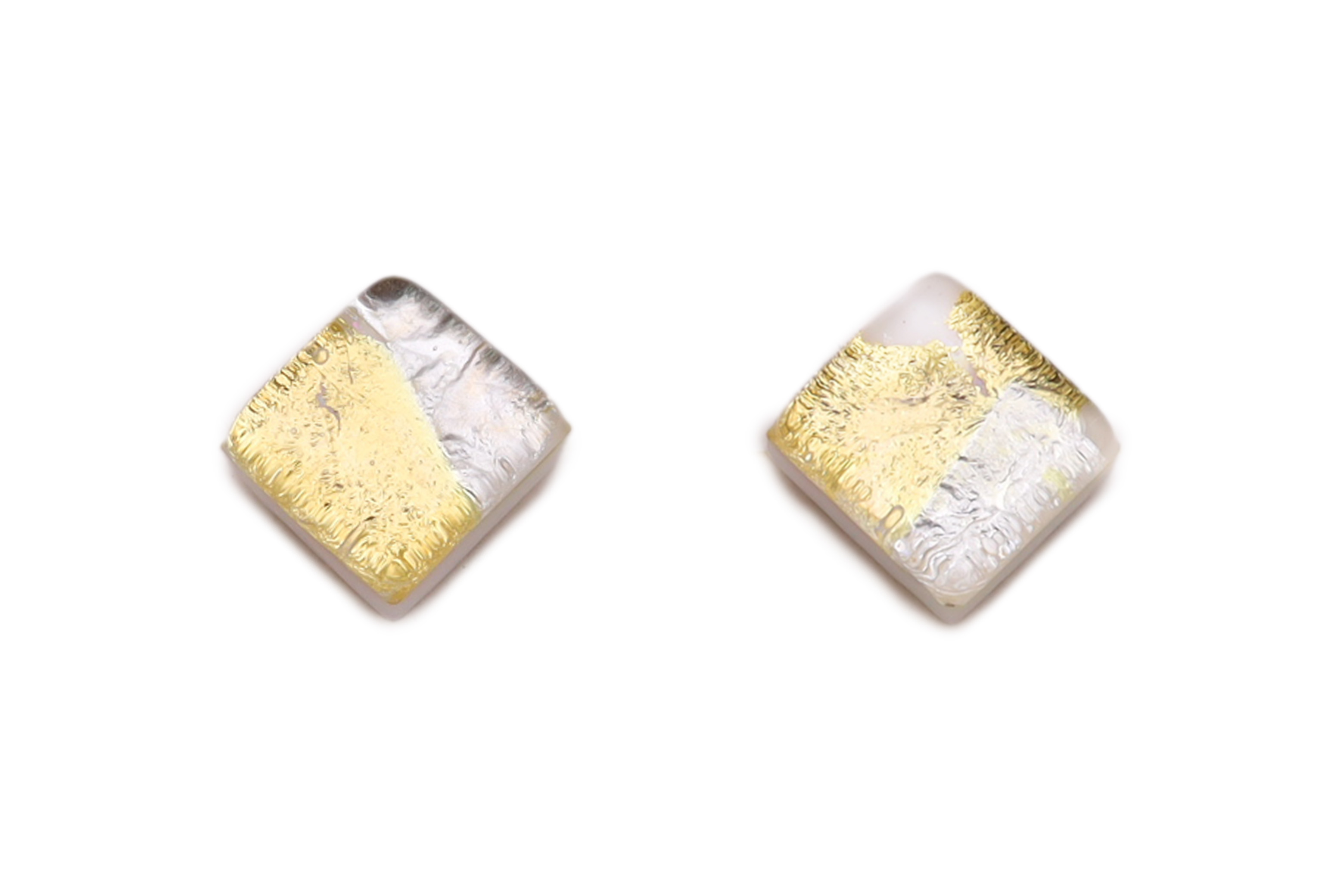 ムラーノグラス　スクエア型ピアス