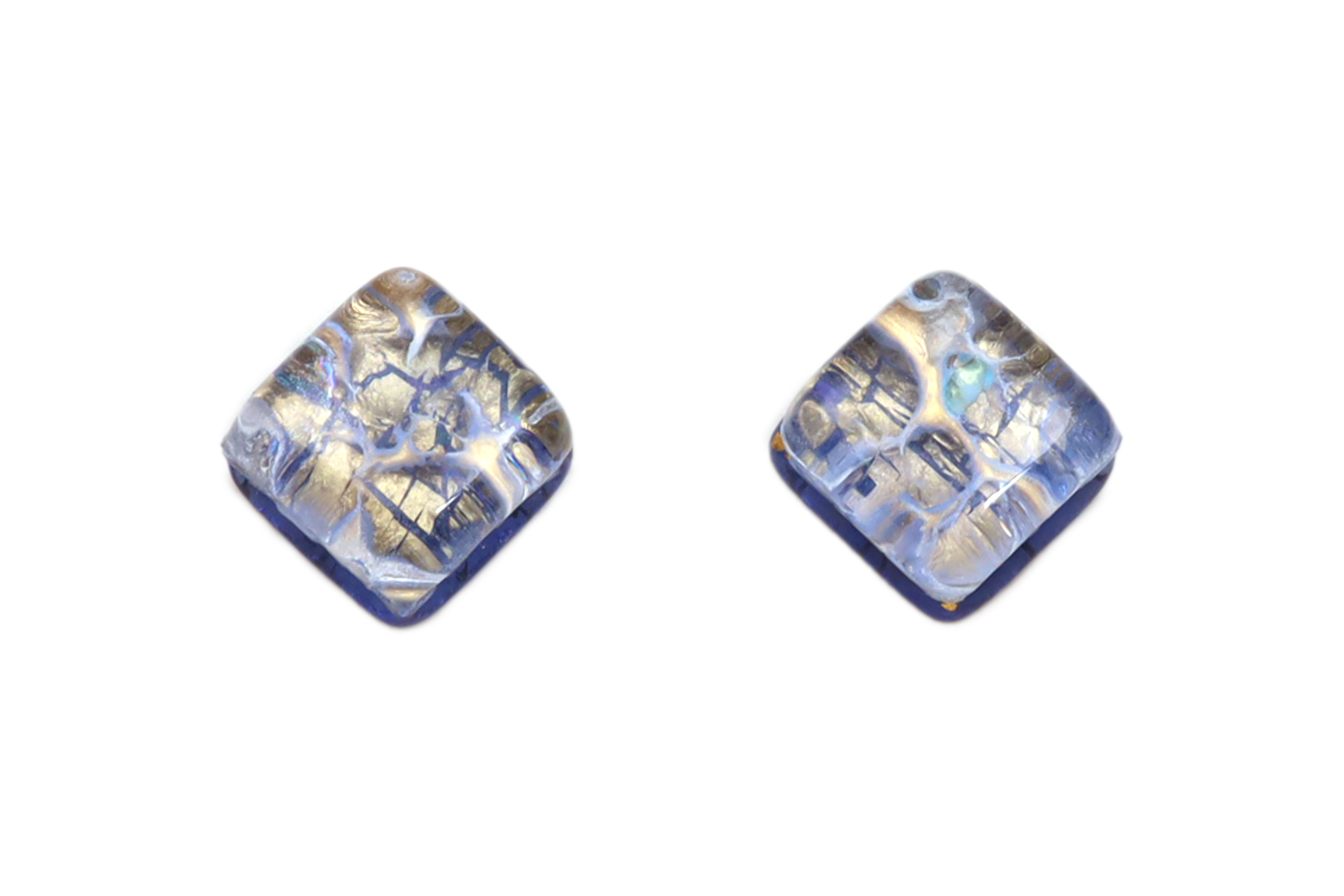 ムラーノグラス　スクエア型ピアス